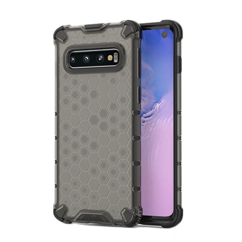 Case Samsung Galaxy S10+#เคสฝาหลังกันกระแทก Honeycomb Shock Absorber TPU + PC + Silicone Hybrid