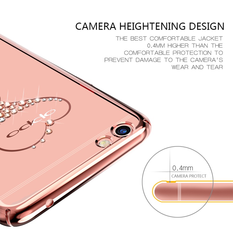 เคส Oppo R9s Plus รูปแบบสีสันสดใสประดับด้วยคริสตัลคุณภาพดี สวยงามทันสมัย