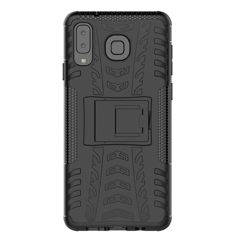 Case Samsung Galaxy A8 Star #เคสฝาหลังกันลื่น Cool Tyre Pattern Kickstand (PC + TPU)