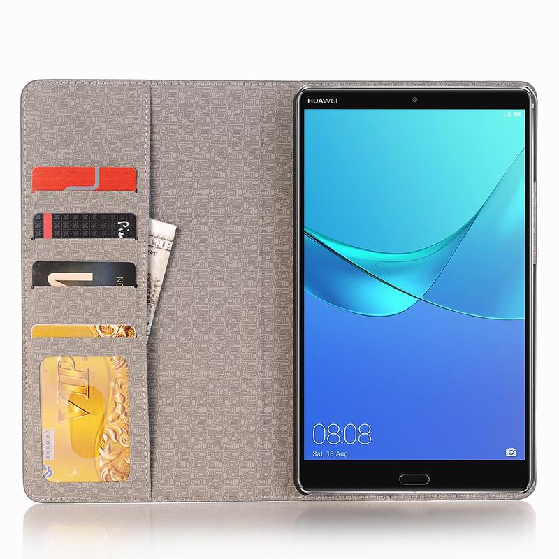 เคส Huawei MediaPad M5 (8.4 นิ้ว) #เคสฝาพับกระเป๋าสตางค์หนัง PU สมาร์ท 2 สี Bi-color Smart Stripe Leather Wallet