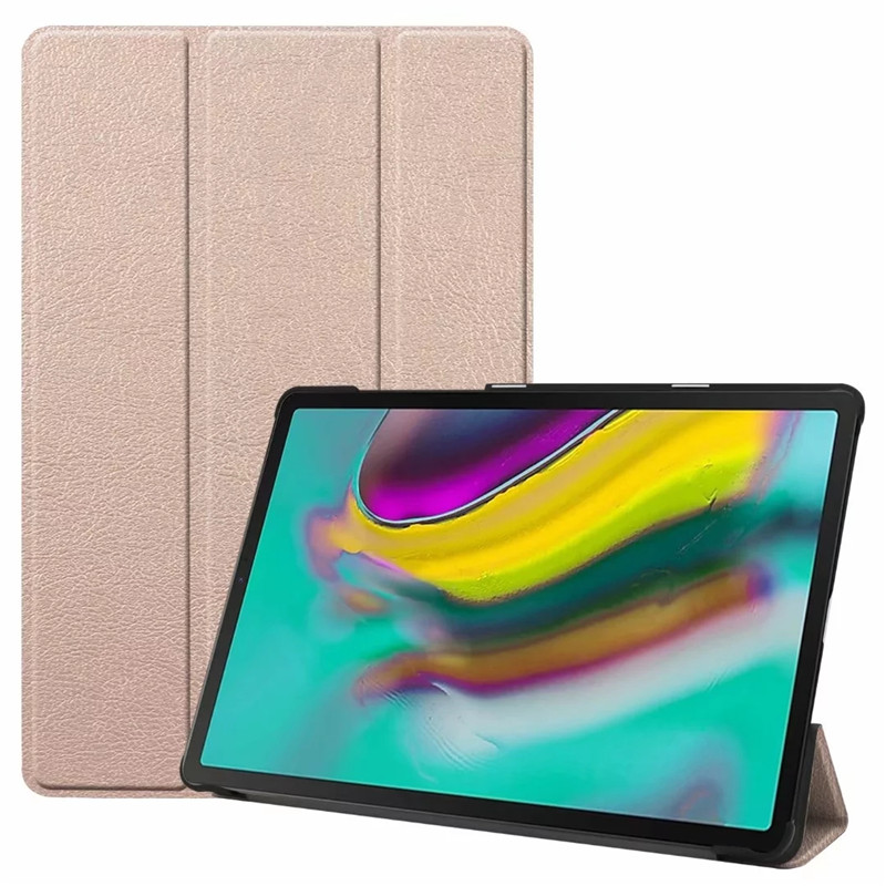 เคสSamsung Galaxy Tab S5e SM-T720 #เคสฝาพับหนัง PU แบบ 3 พับ Tri-fold Stand Leather Smart Tablet