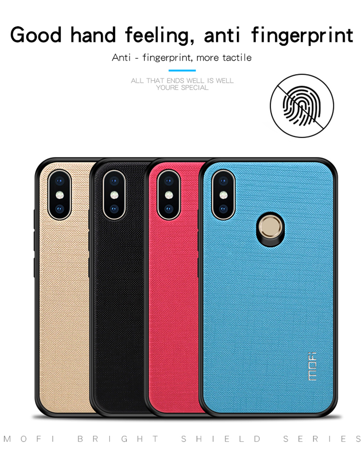 Case Xiaomi Mi 8 (6.21 นิ้ว) #เคสฝาหลังนิ่ม Bright Shield Series ผิวลายเนื้อผ้า PC TPU Hybrid Case