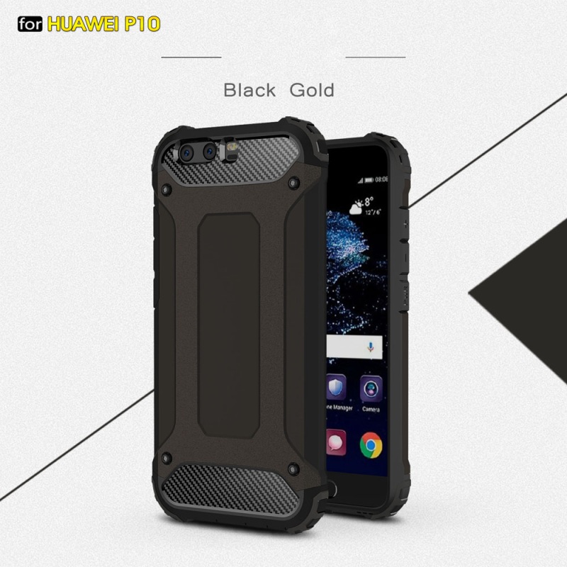Case Huawei P10 #เคสชุดเกราะป้องกันไฮบริดพลาสติก+TPU สีดำ #พร้อมส่ง