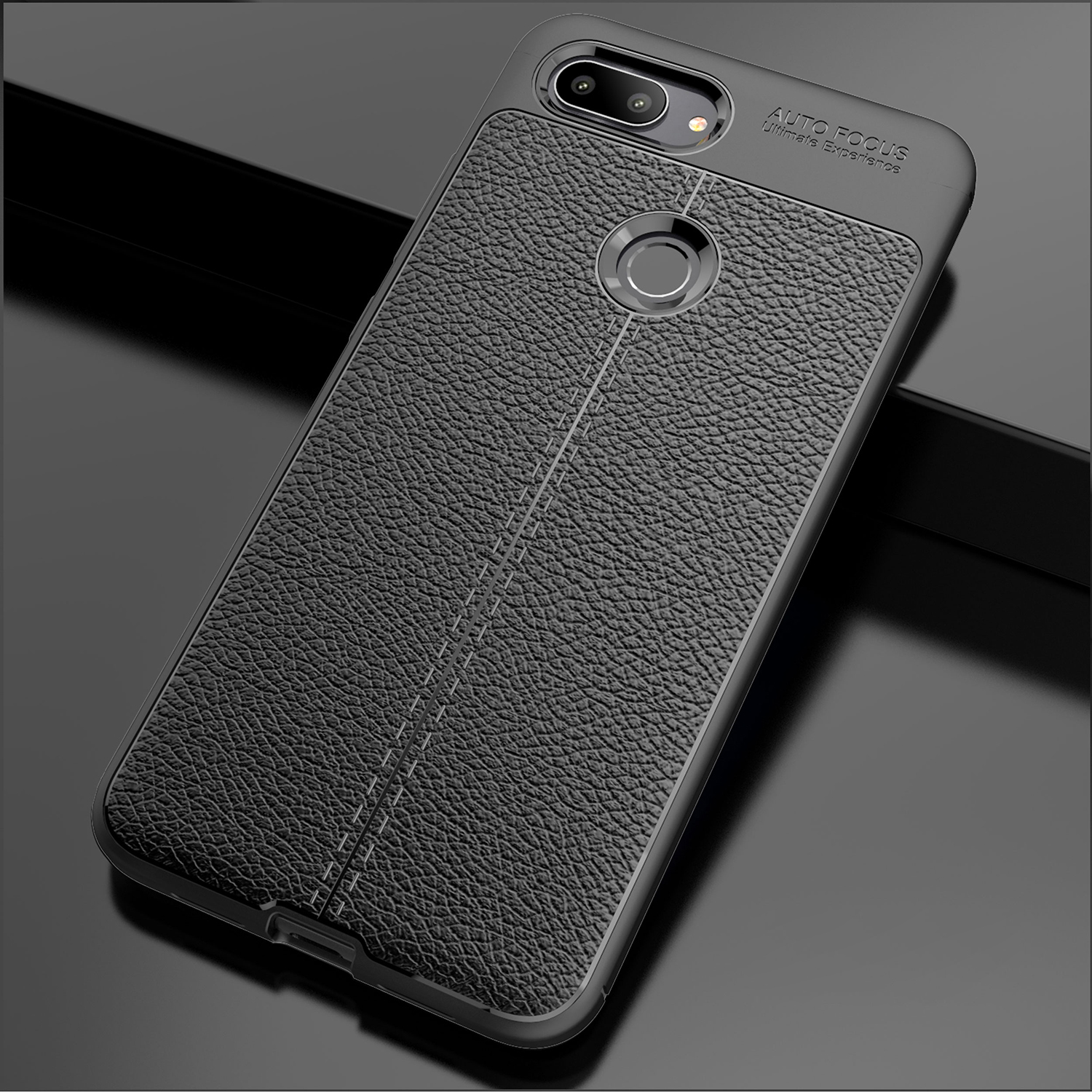 Case Xiaomi Mi 8 Lite #เคสฝาหลัง TPU ลายหนัง PU ผิวลิ้นจี่ช่วยป้องกันลายนิ้วมือคุณภาพดี