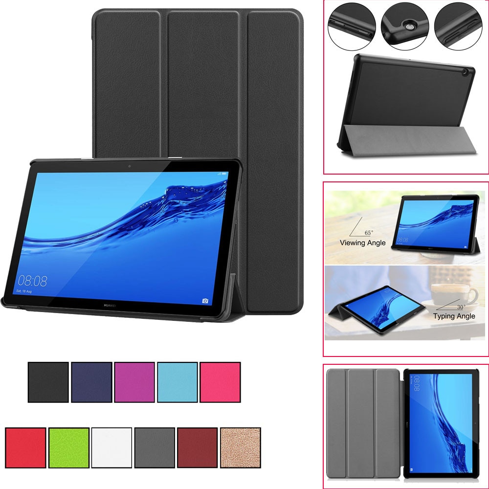 เคส Huawei MediaPad T5 10 #เคสแบบฝาพับหนัง PU 3 พับ Tri-fold PU Leather ราคาเบาๆสบายกระเป๋า