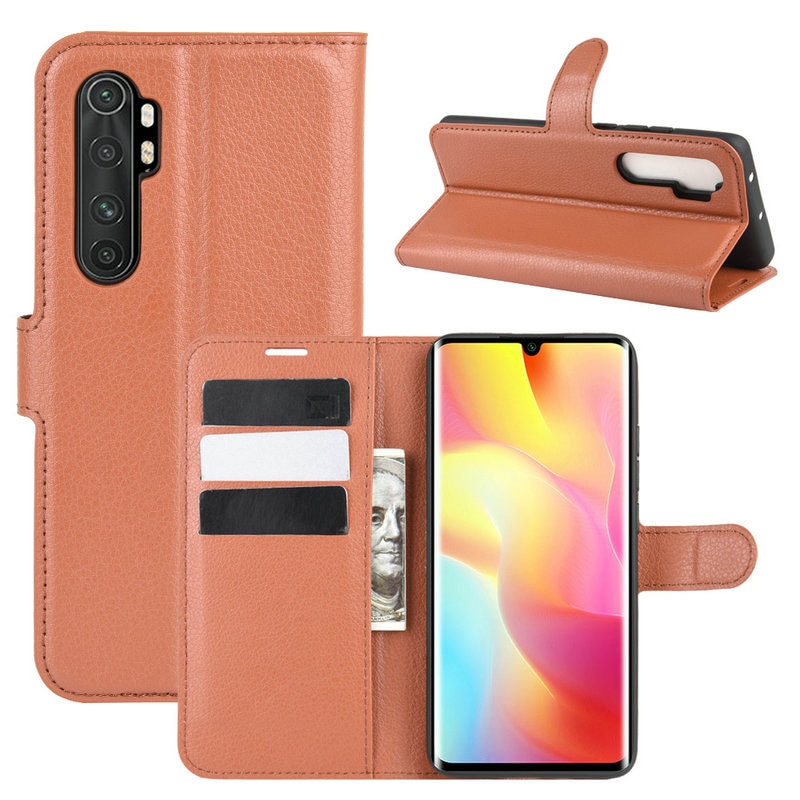 Case Xiaomi Mi Note 10 Lite #เคสฝาพับสไตล์กระเป๋าสตางค์หนัง PU ผิวลิ้นจี่