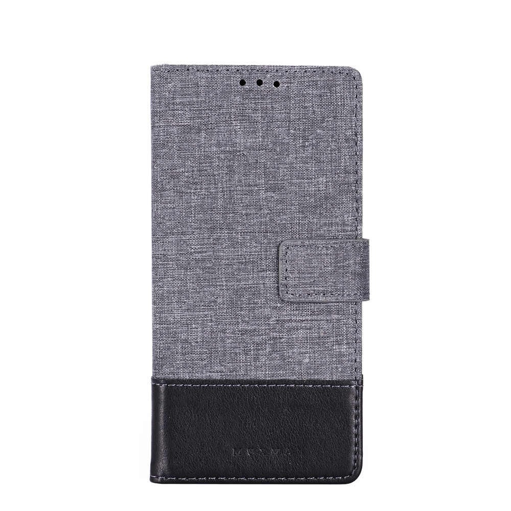 เคส Samsung Galaxy S22+ 5G #เคสแบบฝาพับ MUXMA หนัง PU ออกแบบสีทูโทนตัดลายผ้า Canvas Splicing