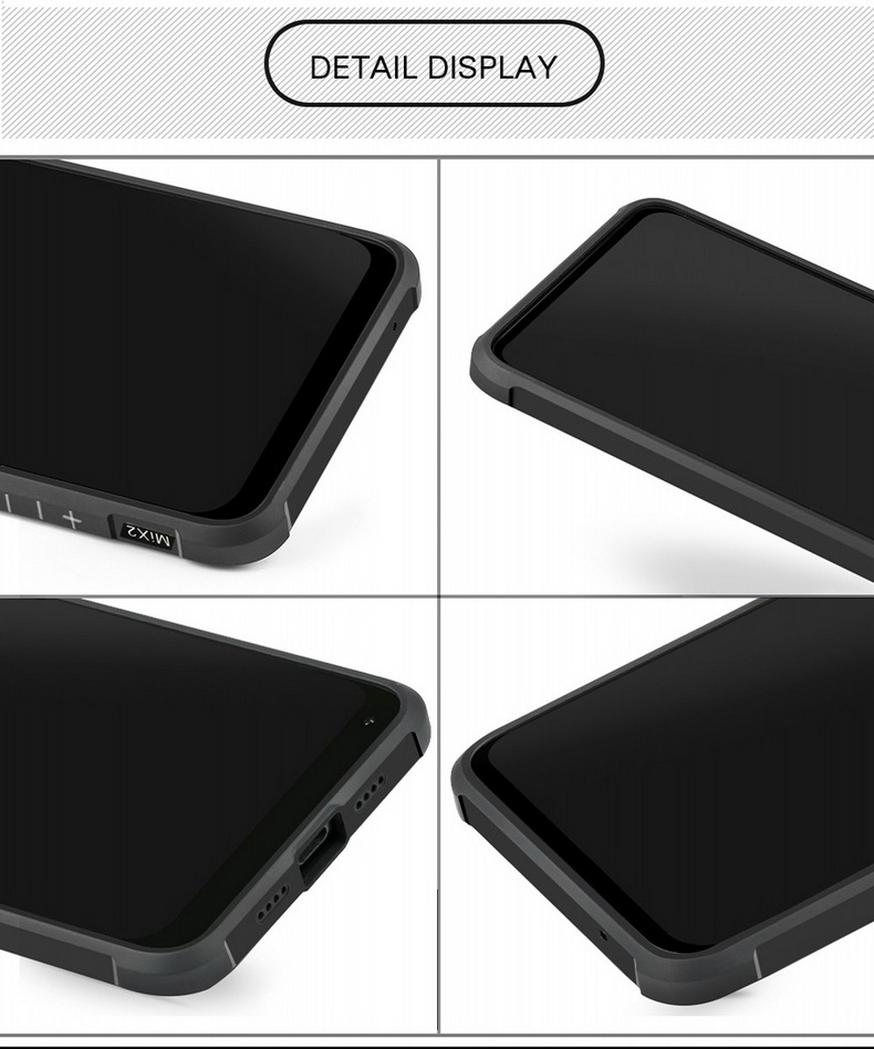 เคส Xiaomi Mi Mix 2 #เคสฝาหลังTPUนิ่ม สีดำพิมพ์ลายนูน 3Dรูปแบบสวยงามทันสมัย