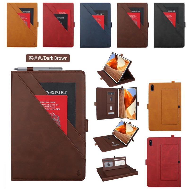 เคส Huawei MatePad Pro 10.8 inch (2019)#เคสฝาพับหนัง PU ช่องเสียบการ์ดภายนอกและภายใน Flip Card Slots Stand Leather