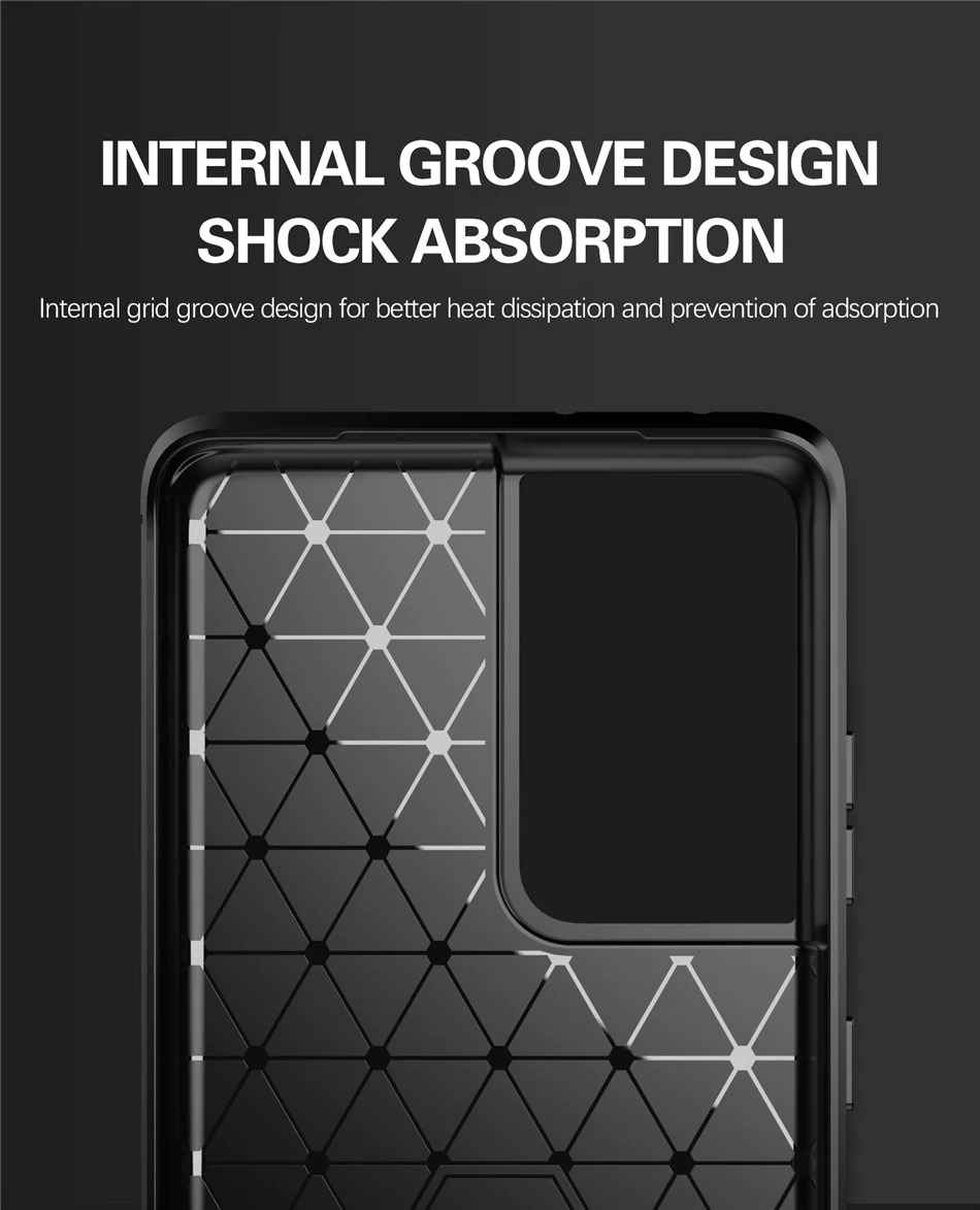 เคส Galaxy S21 Ultra 5G #เคสคาร์บอนไฟเบอร์ ผิวขัดแปรง Brushered TPU Back Case