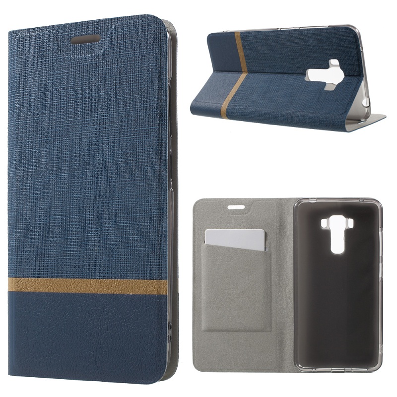 Case Asus Zenfone 3 Laser ZC551KL เคสหนังเนื้อครอส มีช่องเสียบการ์ดพับตั้งได้