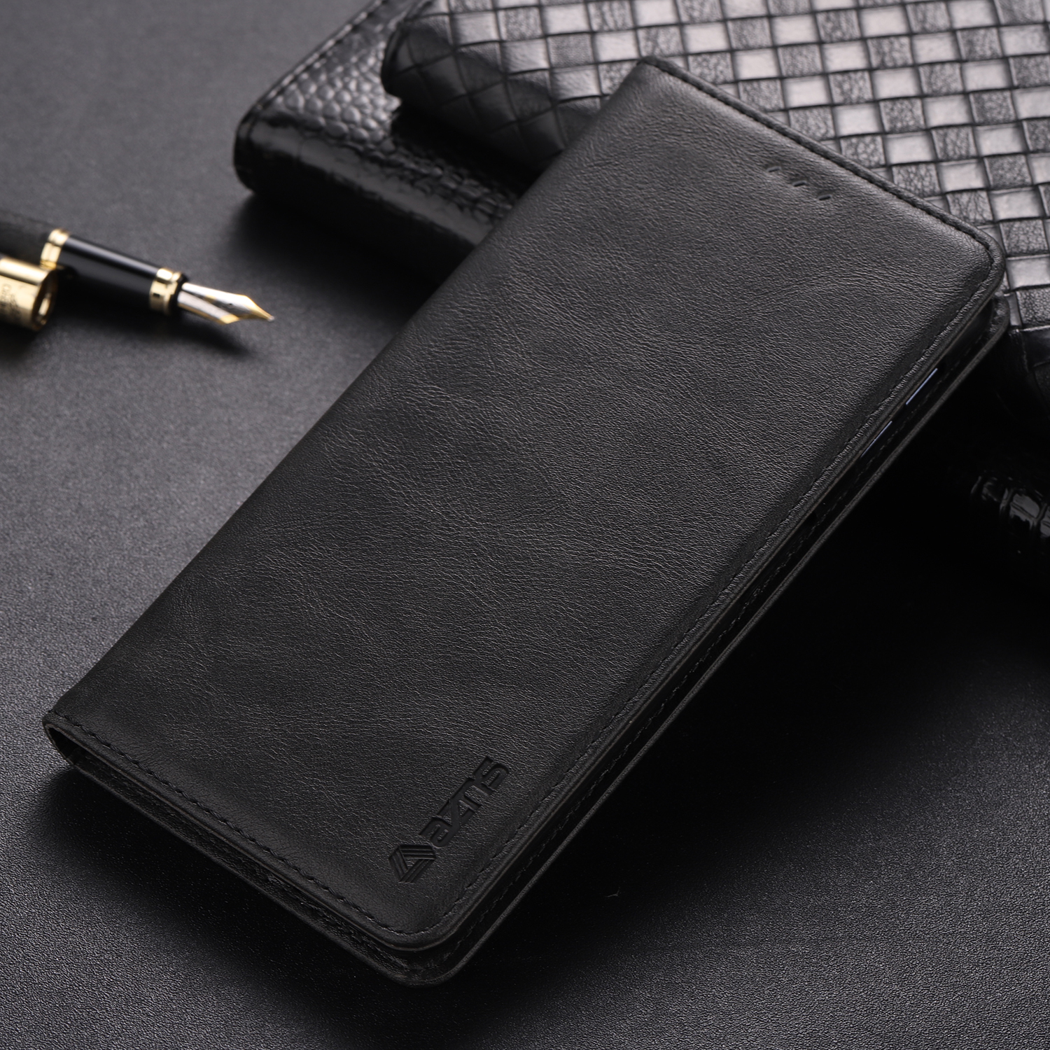 Case Samsung Galaxy A7 (2018) #เคสฝาพับ AZNS หนัง PU สไตล์ Retro เคสคุณภาพดีราคาถูก