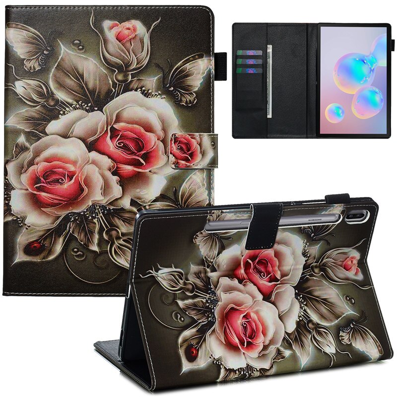 Case Samsung Galaxy Tab S6 SM-T860 SM-T865 #เคสฝาพับหนัง PU พิมพ์ลาย Pattern Printing PU Leather Flip