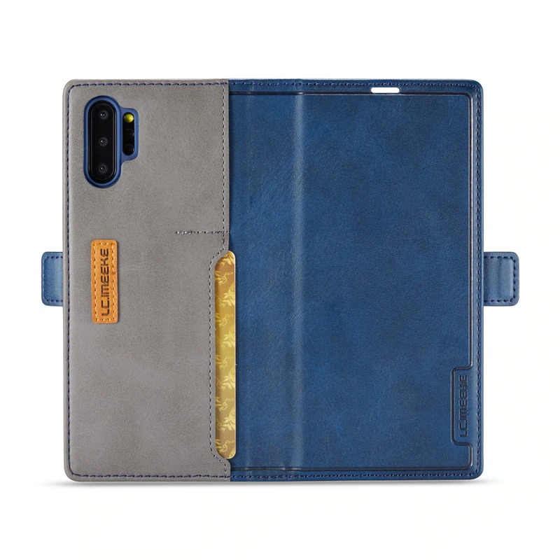 เคส Samsung Galaxy Note 10+ #เคสฝาพับหนัง PU สไตล์กระเป๋าสตางค์พร้อมช่องใส่การ์ด Fashion Retro Card Slot Wallet Flip Cover PU Leather Phone Case