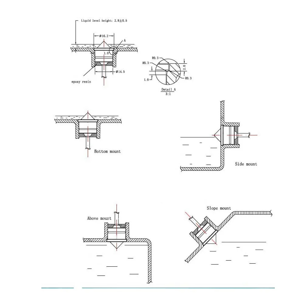 เซนเซอร์วัดระดับของเหลวขนาดเล็กโฟโตอิเล็กทริก DC 5V