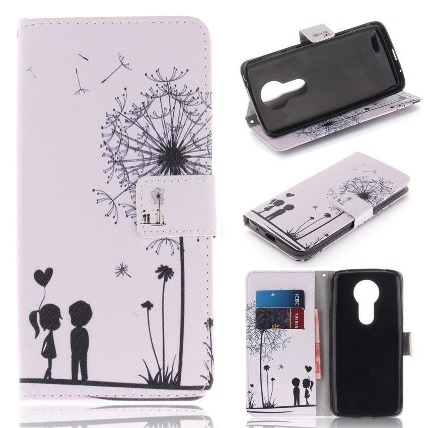 Case Moto E5 Plus #เคสฝาพับรูปแบบกระเป๋าสตางค์หนัง PU พิมพ์ลายสวยงามน่ารักๆ