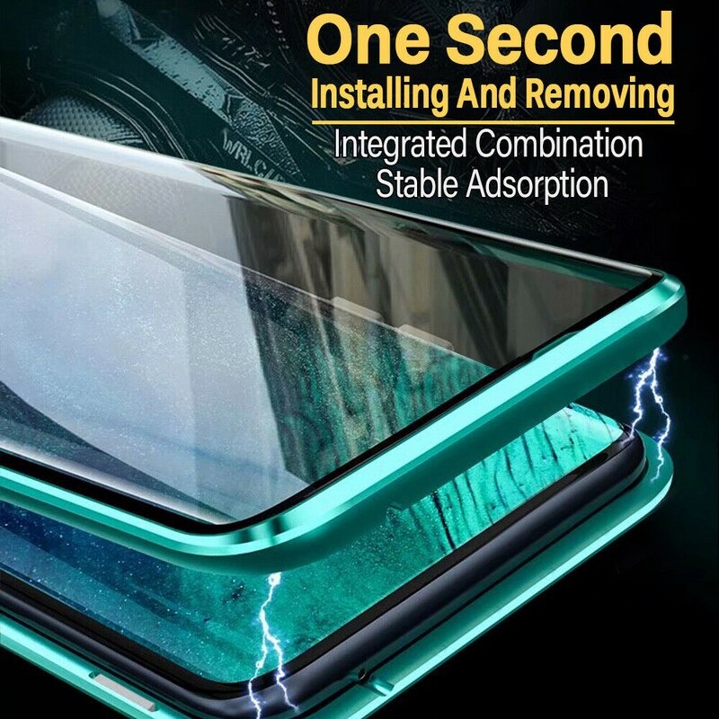 เคส Samsung Galaxy S20 FE / S20 FE 5G #เคสฝาครอบกระจกขอบโลหะดูดซับแม่เหล็ก Fully Protection Magnetic Adsorption Glass Metal Phone Protective