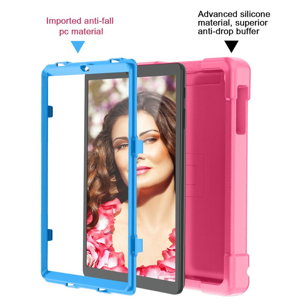 Case Samsung Galaxy Tab A 10.1 (2019) SM-T510 SM-T515 #เคสฝาหลังมีขาตั้ง PC + ซิลิโคน หมุนได้ 360 °