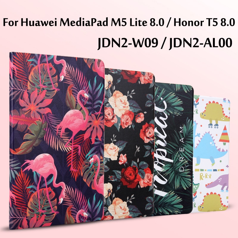 Case huawei MediaPad M5 Lite 8 #เคสฝาพับ Smart Cover Funda Tablet PU Leather Slim Protective Stand Shell