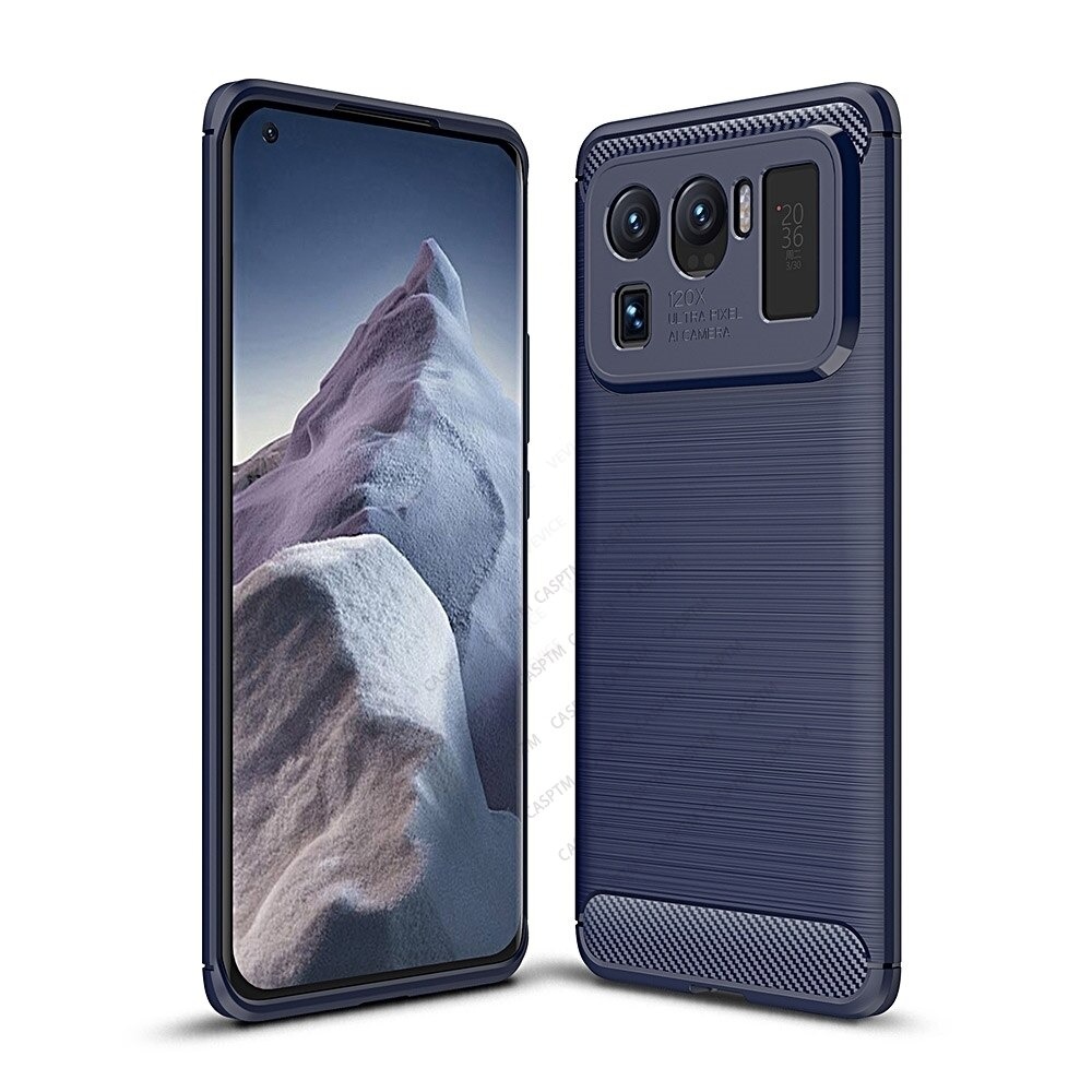 เคส Xiaomi Mi 11 Ultra 5G #เคสฝาหลังตกแต่งคาร์บอนไฟเบอร์ ผิวขัดแปรง Brushered TPU Back Case