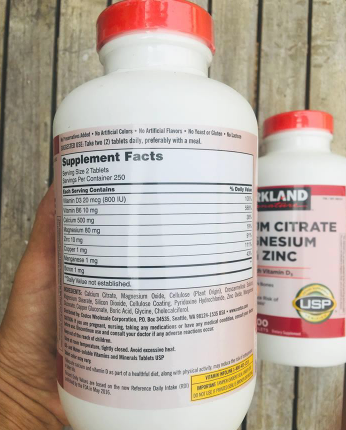 (Pre Order) Kirkland Signature® Calcium Citrate, Magnesium & Zinc with Vitamin D3 500 Tablets #USP Verified กระปุกใหญ่- เพื่อกระดูก ฟัน และกล้ามเนื้อที่แข็งแรง ลดกระดูกพรุน