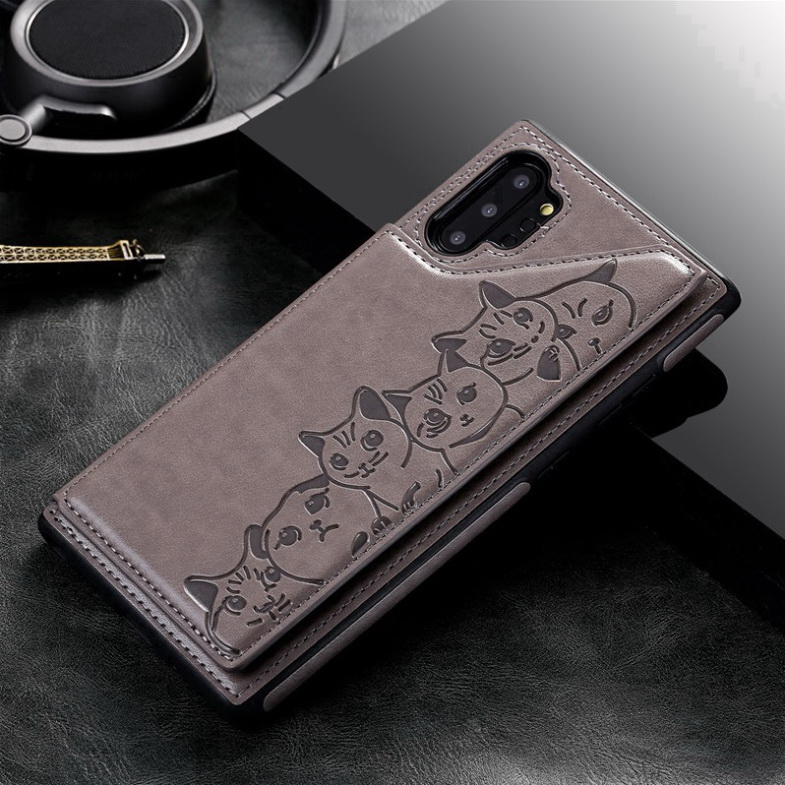 Case Samsung Galaxy Note 10+ #เคสฝาหลัง TPU เคลือบหนัง PU มีที่เก็บบัตร PU Leather Coated TPU Card Holder