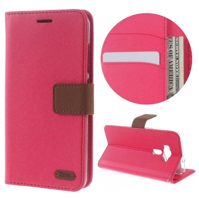 เคส Asus Zenfone 3 ZE552KL ROAR KOREA Twill Grain Leather Wallet Cover เคสฝาพับผิวผ้าลายทะแยง