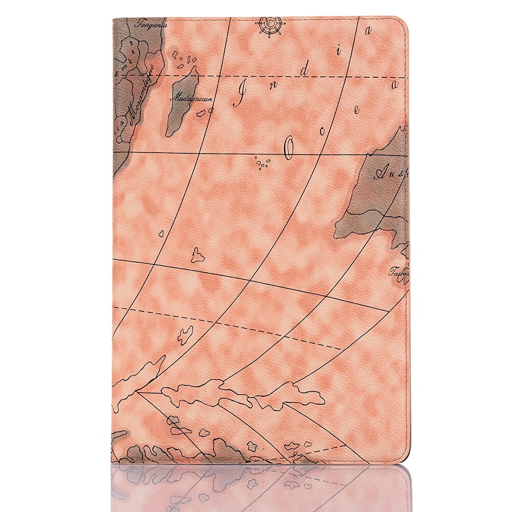Case Samsung Galaxy Tab S5e SM-T720 #เคสฝาพับหนัง PU พิมพ์รูปแบบแผนที่ Map Pattern Stand Wallet Leather