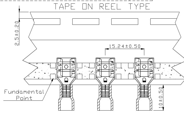 Terminals on tape reel