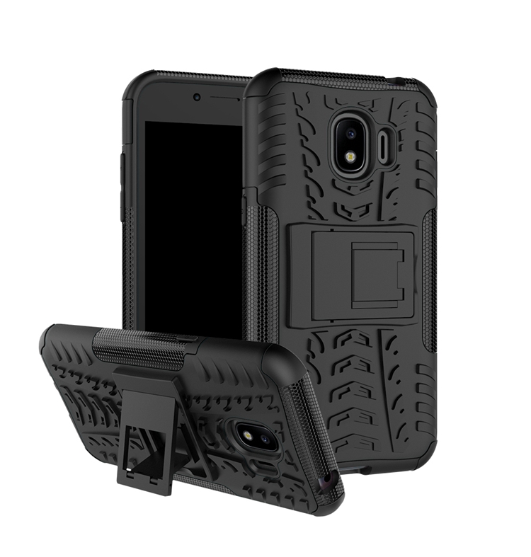 เคส Samsung Galaxy J2 Pro 2018 #เคสฝาหลังกันลื่น Cool Tyre Pattern Kickstand (PC + TPU)