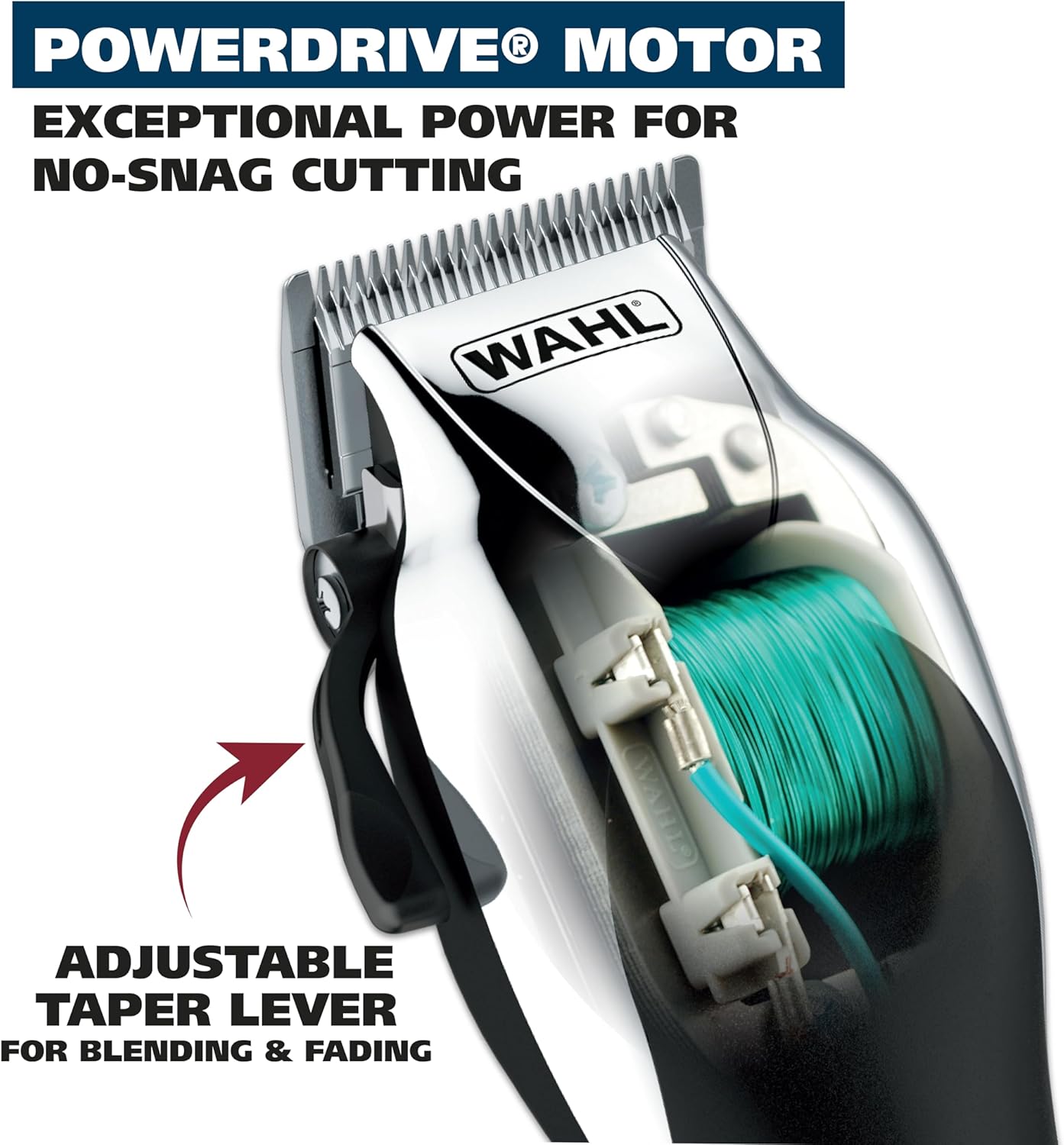 Wahl® Chrome Pro 24-Piece Haircut Kit #79524-2501 ปัตตาเลี่ยน ชุดตัดผมสมบูรณ์แบบสำหรับผู้ชาย อุปกรณ์เสริมพิเศษ 24 ชิ้น