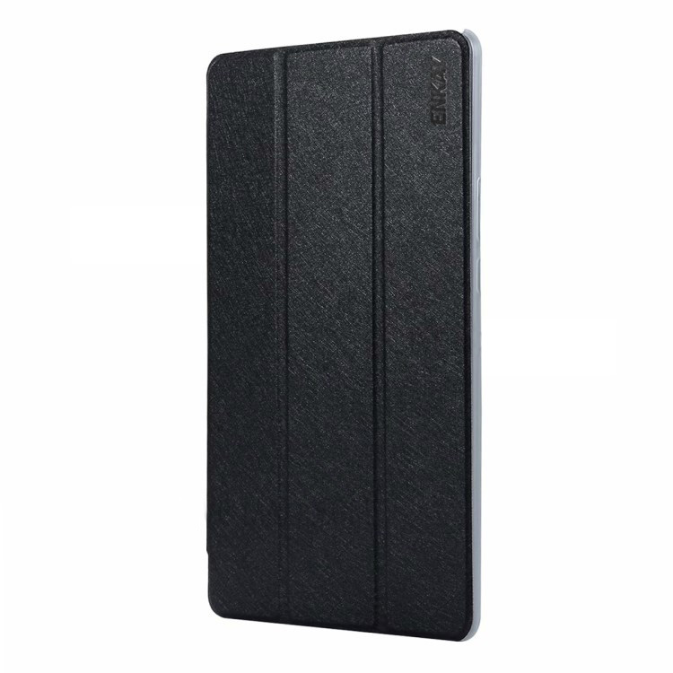 เคส MediaPad M5 (8.4 นิ้ว) #เคสฝาพับแบบ 3 พับ ENKAY Silk Texture Tri-fold Stand Leather Smart Cover