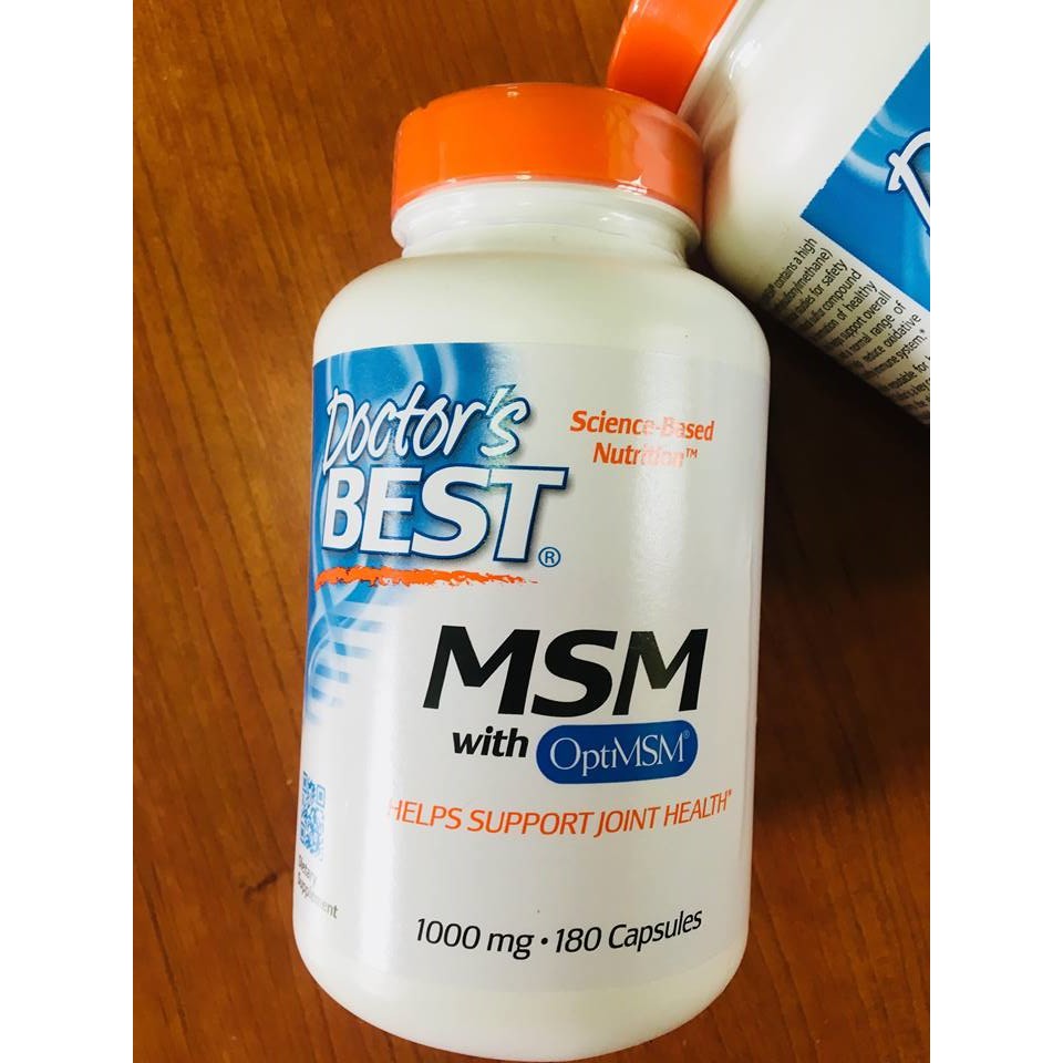 Doctor's Best® MSM with OptiMSM, The World's Purest MSM 1,000mg 180 Capsules บำรุงข้อต่อและเอ็น เพื่อผมผิวเล็บแข็งแรง