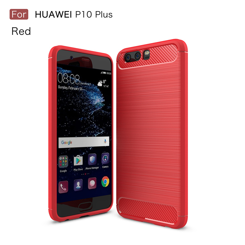 เคส Huawei P10 Plus เคสฝาหลังคาร์บอนไฟเบอร์ - TPU ดีไซด์สวยงาม