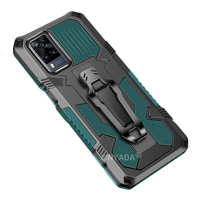 เคส Vivo Y31 (2021) #เคสฝาหลังกันกระแทกมีคลิบหนีบ ไฮบริด พลาสติก+TPU Heavy Duty Rugged Hybrid