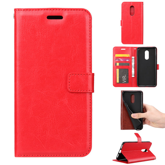 เคส OnePlus 6 #เคสฝาพับแบบกระเป๋าสตางค์หนัง PU ผิวหนังม้า Crazy Horse