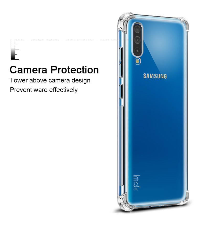 Case Samsung Galaxy A70 #เคสฝาหลัง IMAK มุมกันกระแทก Soft TPU Case + ฟิล์มกันรอย