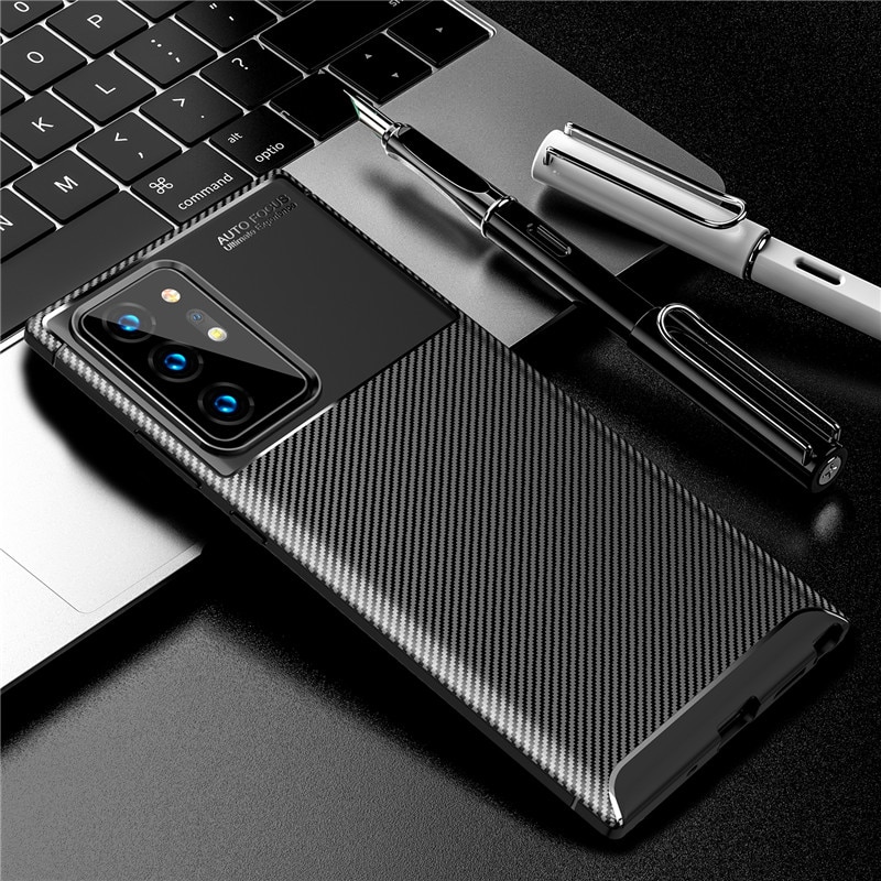 Case Samsung Galaxy Note 20 #เคสฝาหลังนิ่ม Carbon Fiber Anti-drop TPU Protection