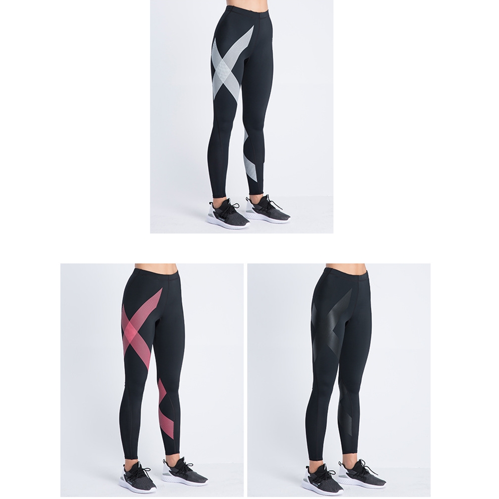กางเกงวิ่งรัดกล้ามเนื้อผู้หญิง สำหรับวิ่ง เล่นโยคะ รุ่นขายาว EVS Women Compression Tights Move White/Red/Black(G09)