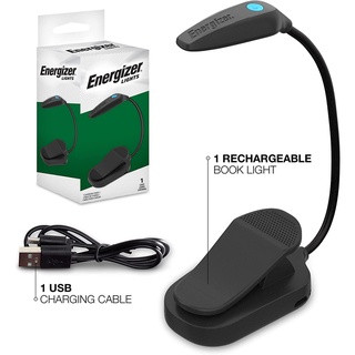Energizer® Rechargeable LED Book Light Clip Light for Reading with USB Cable ไฟ LED แบบหนีบ ไฟอ่านหนังสือ คอยืดหยุ่น