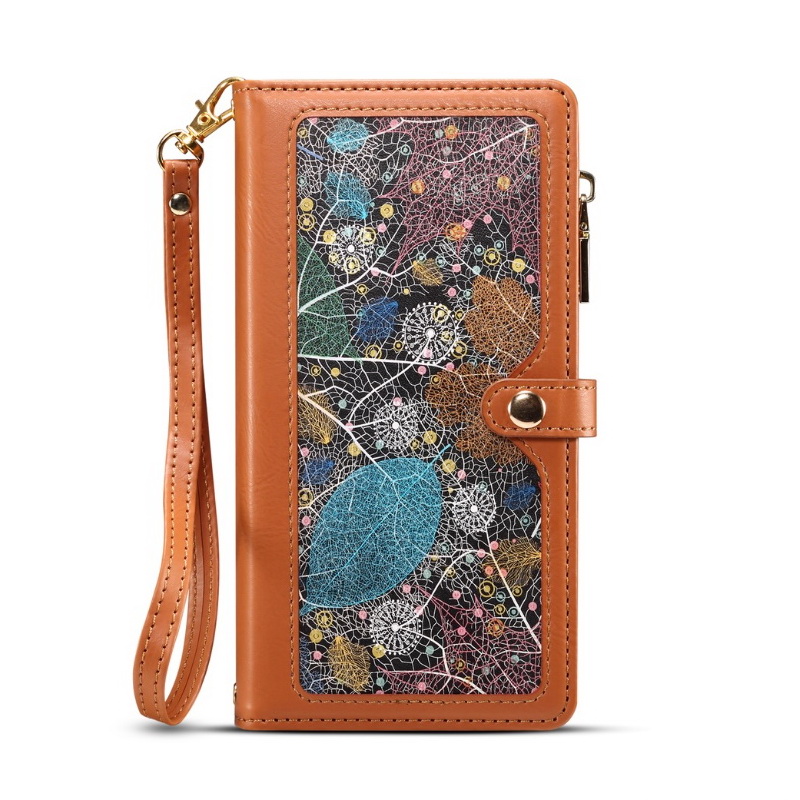 Case Samsung Galaxy A13 5G#เคสฝาพับหนัง PU ลายภาพวาดสีน้ํามัน มีซิปสไตล์กระเป๋าสตางค์