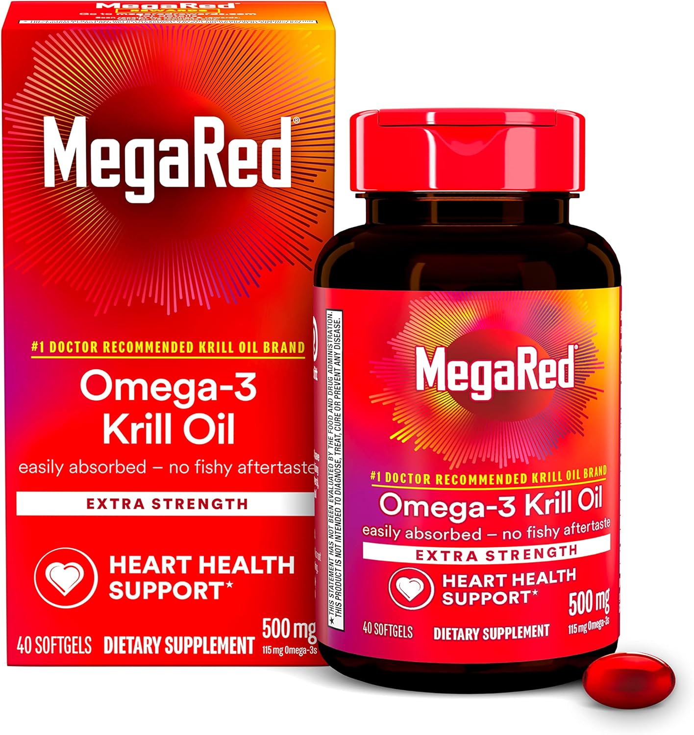 (Pre Order) Schiff® MegaRed Extra Strength 115 mg Omega-3 Krill Oil 500 mg 40 Softgels โอเมก้า3 น้ำมันคริลล์