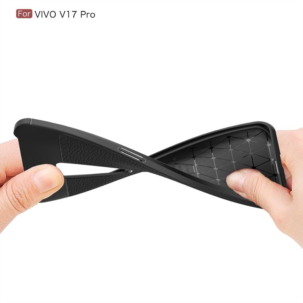 เคส Vivo V17 Pro #เคสฝาหลัง TPU ผิวลิ้นจี่ช่วยป้องกันลายนิ้วมือและกันลื่นได้ดี