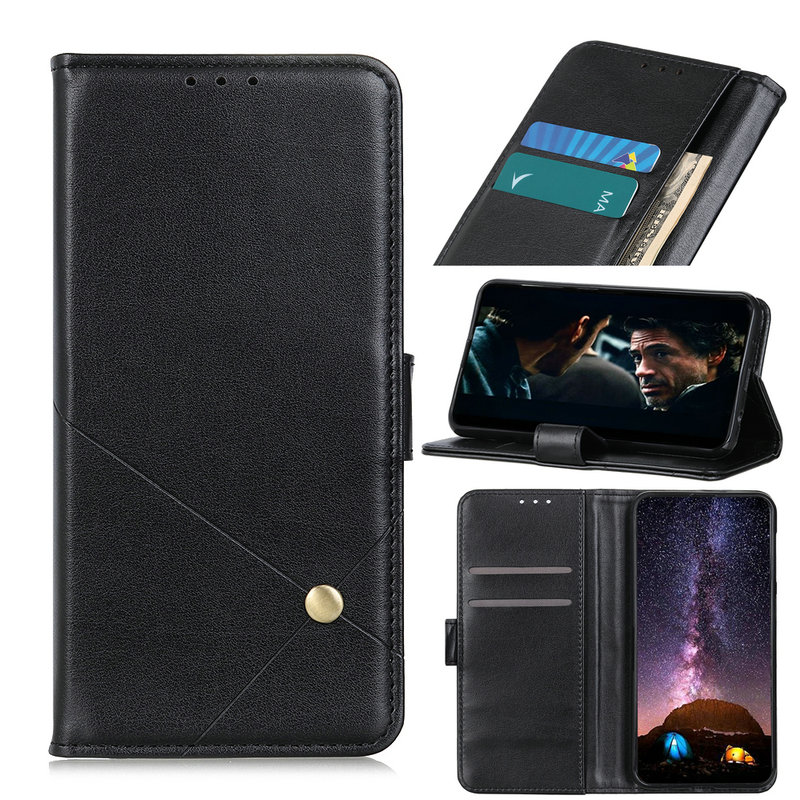 เคส Samsung Galaxy A51 #เคสฝาพับหนัง PU แบบกระเป๋าสตางค์ Rivet Decor PU Leather Wallet Stand Phone Cover
