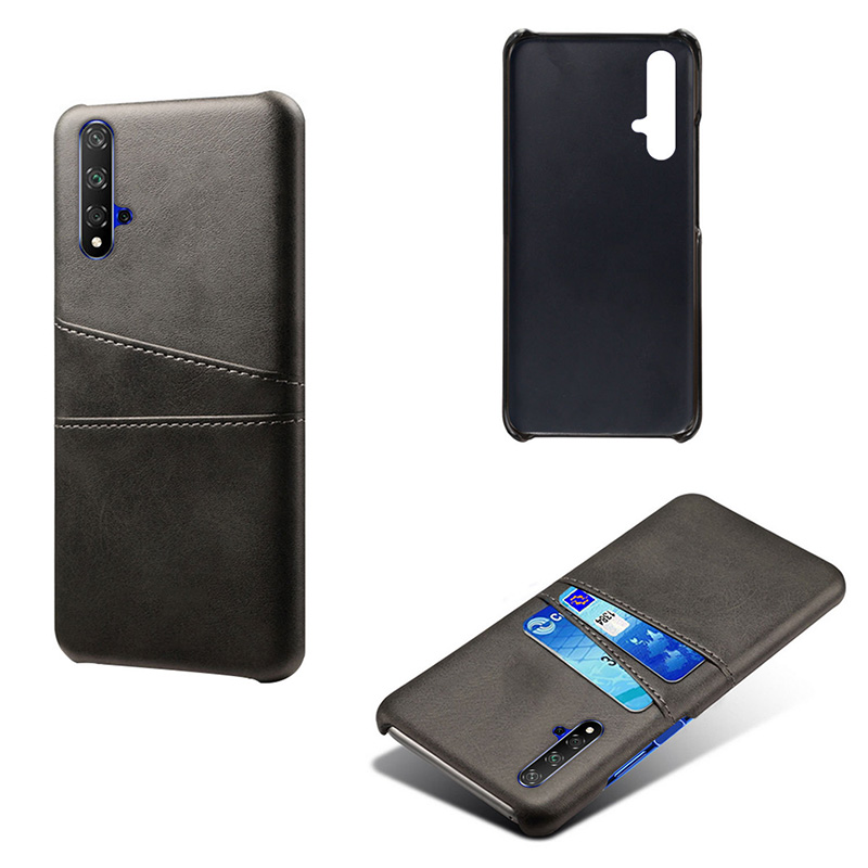 Case Huawei Nova 5T #เคสแบบฝาหลังหุ้มหนัง Double Card Slots PU Leather Coated