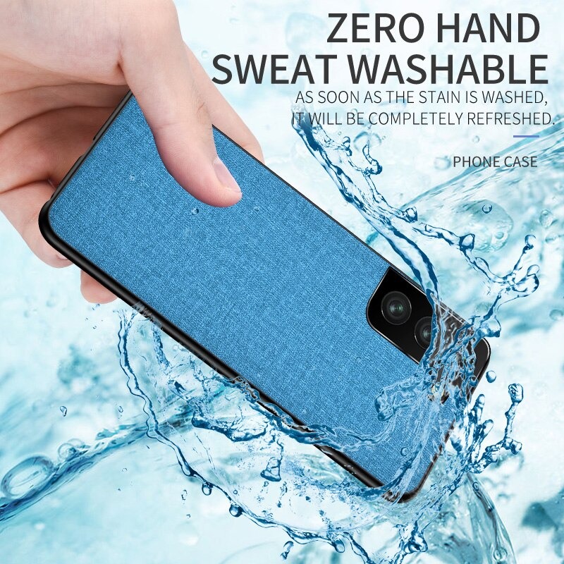 เคส Samsung Galaxy S21 #เคสฝาหลังเคลือบผิวผ้า Matte Cloth PU + PC + TPU Hybrid