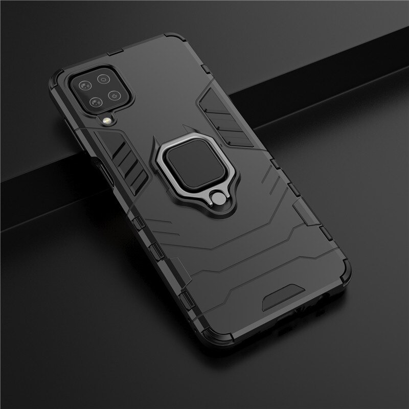 เคส Samsung Galaxy A42 5G #เคสฝาหลังพลาสติกแข็ง +TPU Hybrid Case มีแหวนสวมนิ้วโลหะ