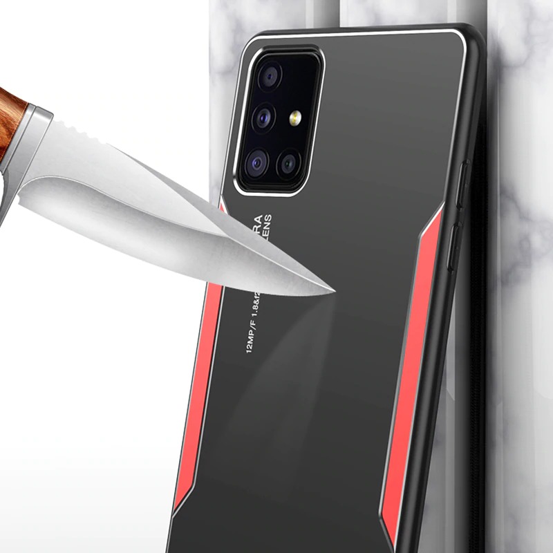 เคส Samsung Galaxy A71 5G #เคสฝาหลังไฮบริด Metal +TPU Shockproof metal back plate Phone Back Cover