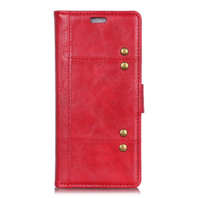 เคส Xiaomi Mi Mix 3 #เคสฝาพับหนัง PU การตกแต่งแบบริ้ว Rivet Decor Crazy Horse Texture