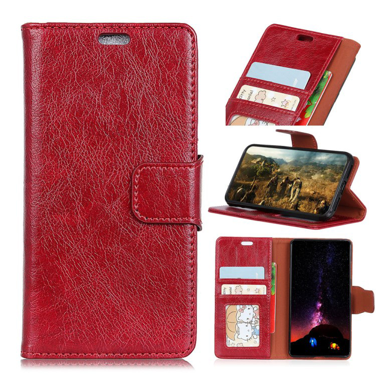 เคส Samsung Galaxy A7 (2018) #เคสฝาพับหนังแยกคุณภาพดี Textured Split Leather